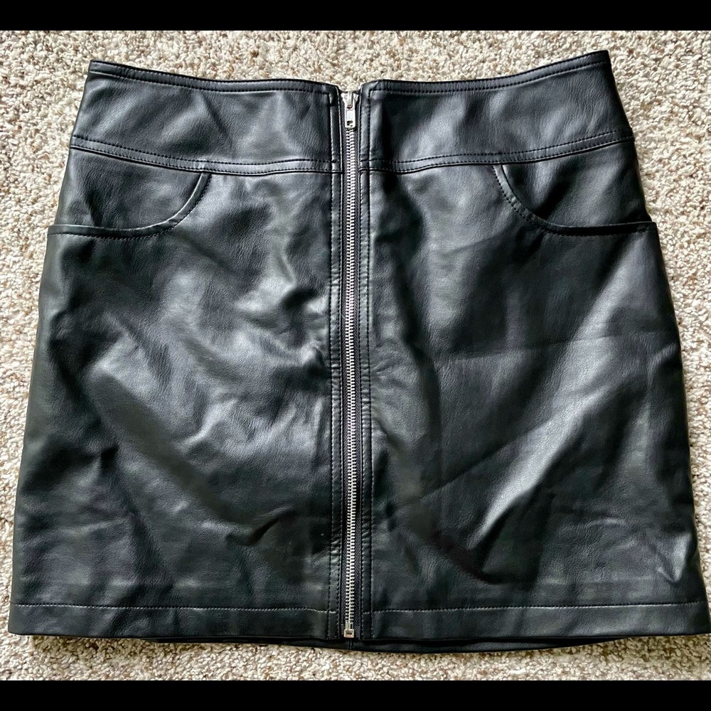 Black  leather forever 21 mini skirt